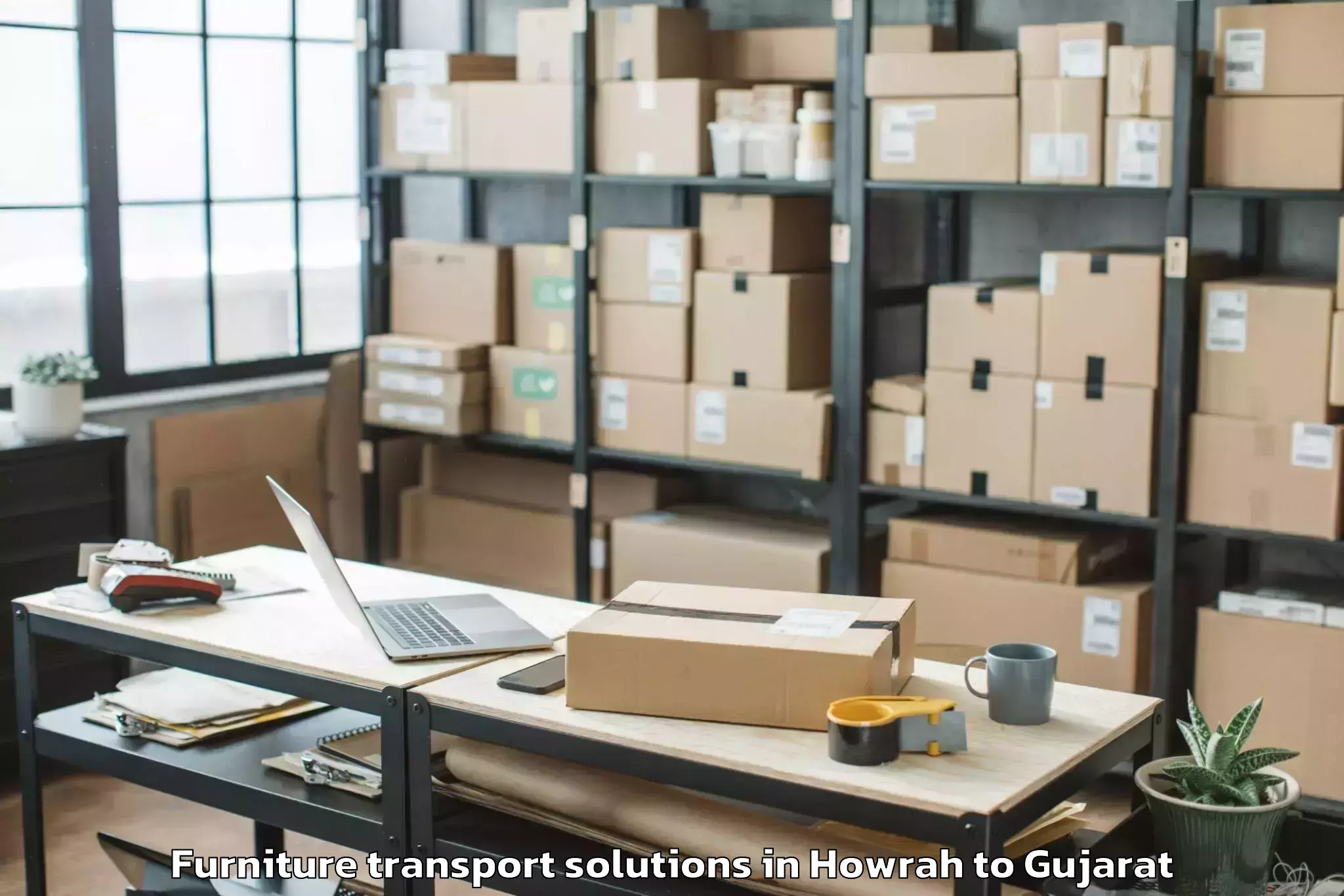 Reliable Howrah to Viramgam Furniture Transport Solutions